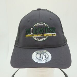 Carhartt Gray Mesh Back Trucker Hat Midwest Railway Services Logo Snapback